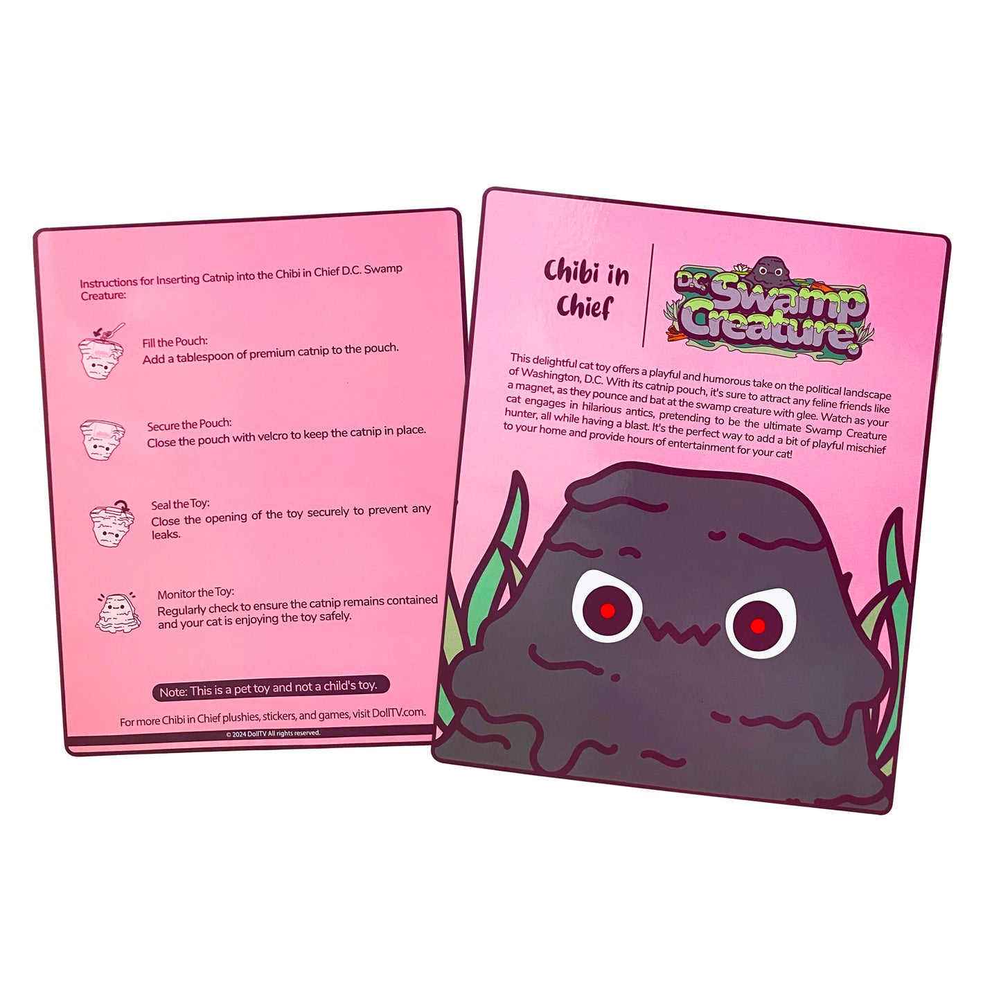 Chibi in Chief D.C. Swamp Creature Cat Toy - 4" Chibi with Beltway Bud Catnip   (Purple)