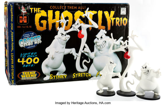 The Ghostly Trio (set of 3) FATSO, STRETCH and STINKY, "Teeny Weeny" Mini-Maquettes by Electric Tiki Design