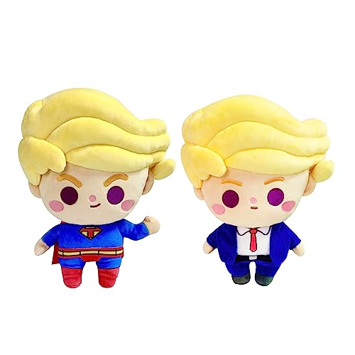 Dynamic Duo: Trump Chibi-in-Chief 12-Inch Plushie Set - Superhero & Suited Marvels