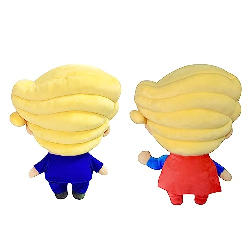 Dynamic Duo: Trump Chibi-in-Chief 12-Inch Plushie Set - Superhero & Suited Marvels