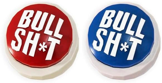 BS Button Combo Pack - Big Red and True Blue Buttons for Celebrity Laughs!